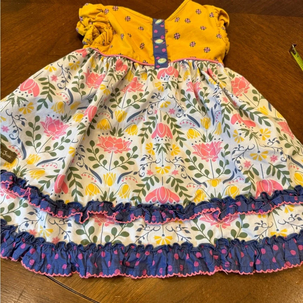 Matilda Jane Floral Girl’s Dress with Yellow and Pink Accents Size 18-24mos - Picture 3 of 5